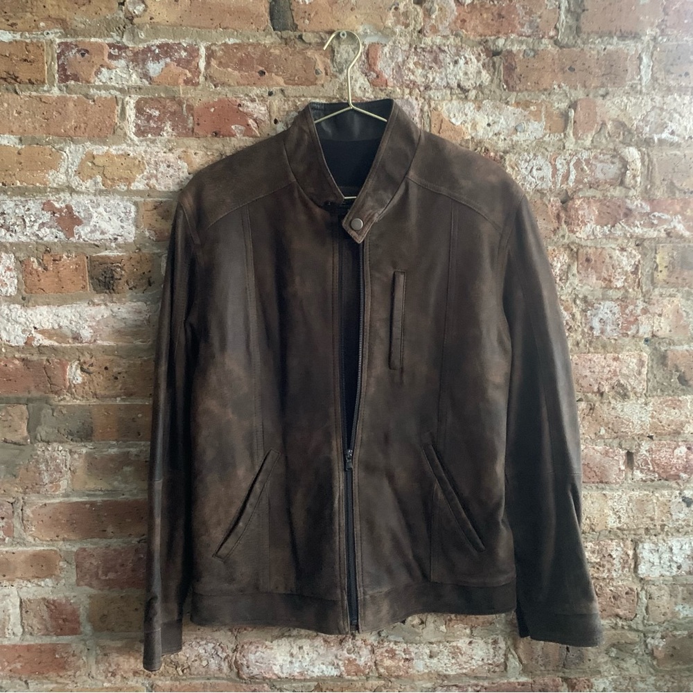 Remy Leather Suede Moto Jacket - Cocoa